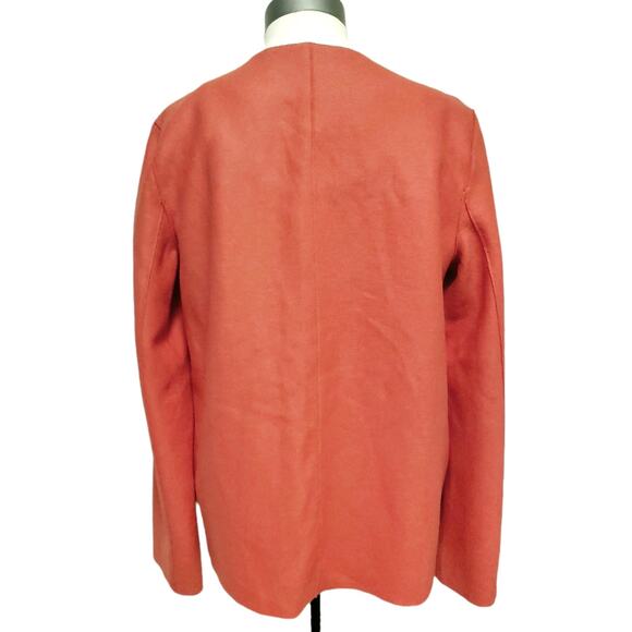 HARRIS WHARF LONDON boxy jacket felt wool career blazer in coral Size 44 8 NEW - Picture 4 of 9